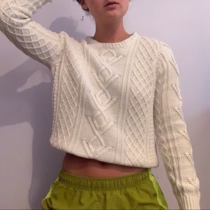 cream cableknit sweater